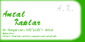 antal kaplar business card